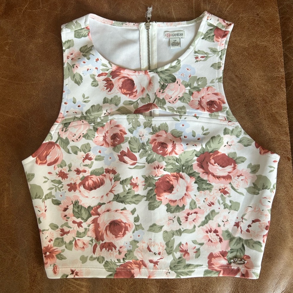 Guess Floral Crop Top Size Small